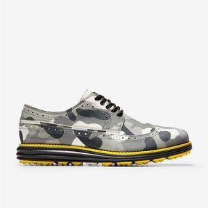 Cole Haan Original Grand Wing Golf Oxford Gray Camo NIB Size 11.5 C34388 Golf